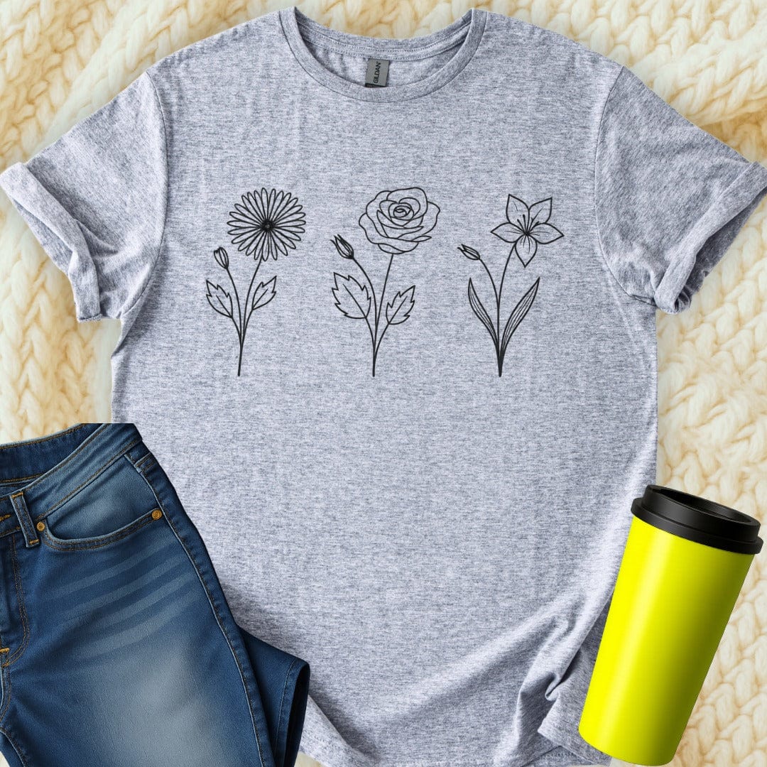Printify T-Shirt Sport Grey / S Flower T-Shirt