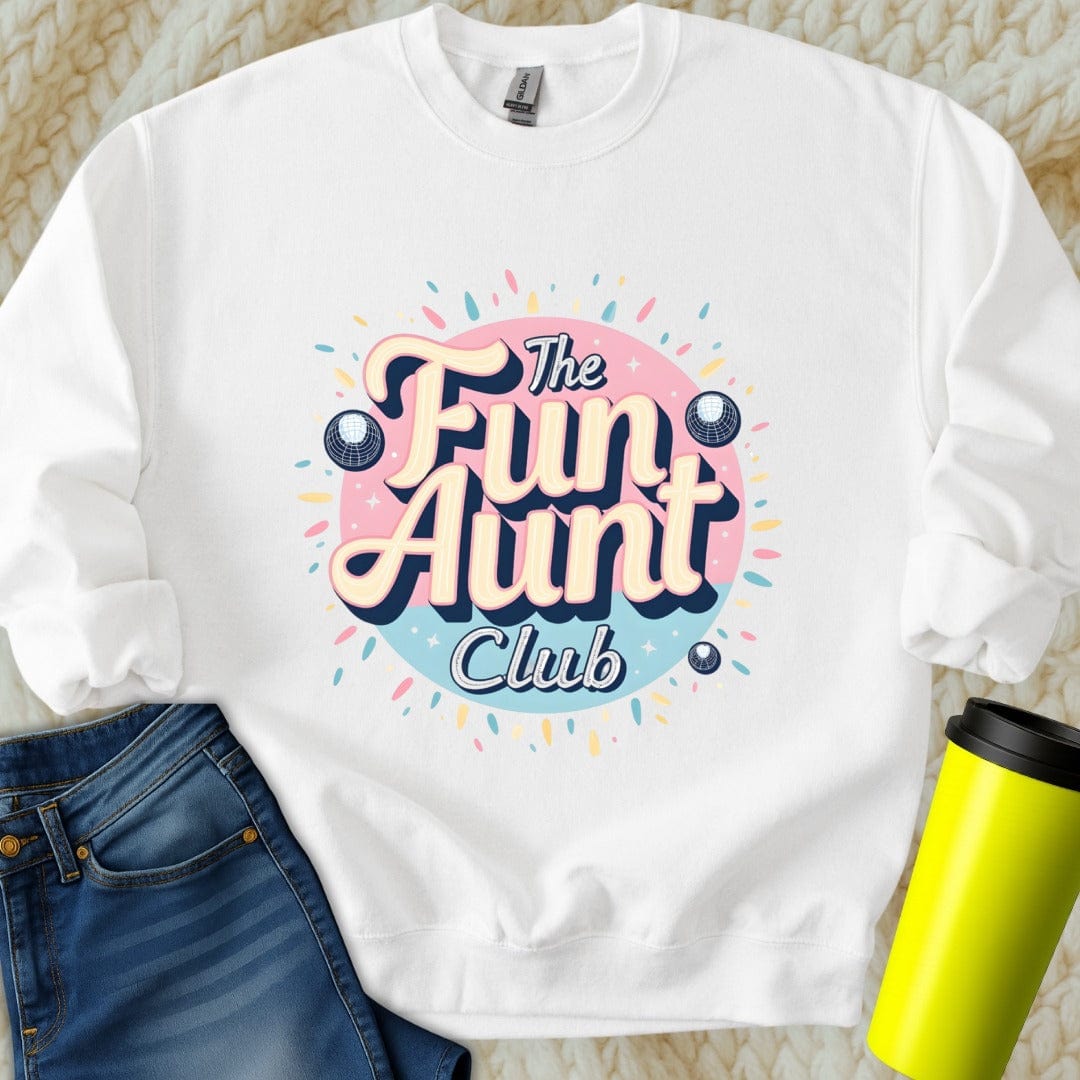 Printify Sweatshirt S / White Fun Aunt Club Sweatshirt
