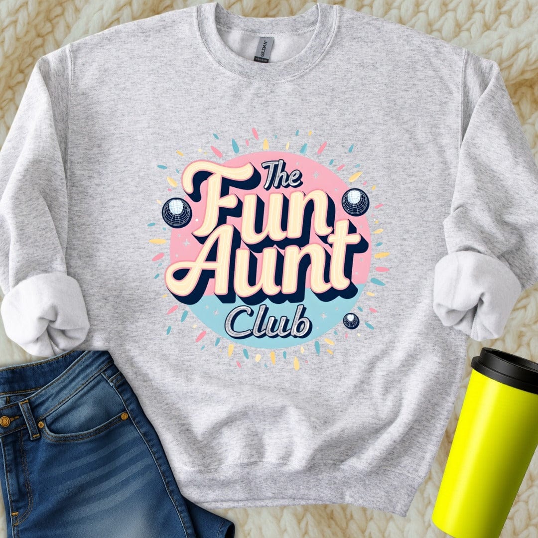Printify Sweatshirt S / Ash Fun Aunt Club Sweatshirt