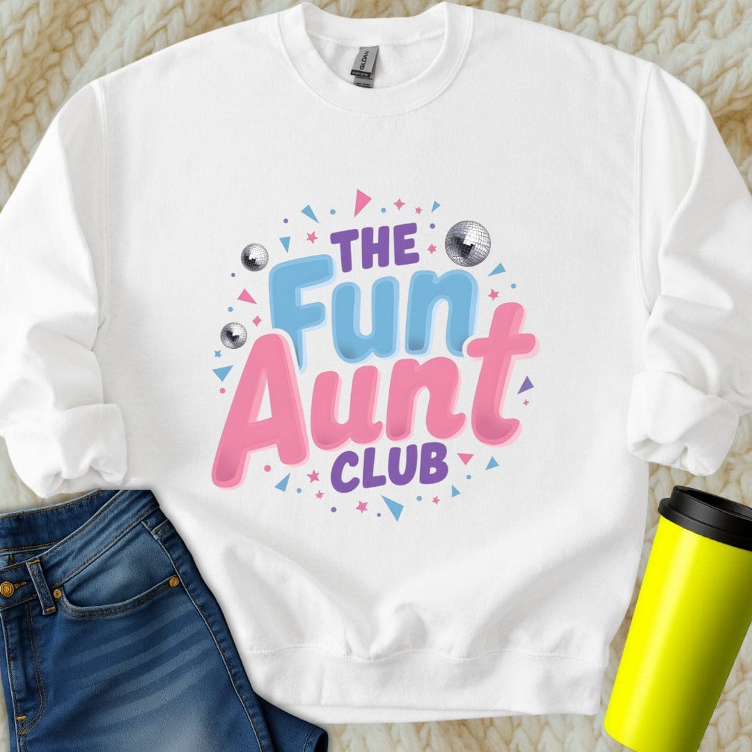 Printify Sweatshirt S / White Fun Aunt Club Sweatshirt
