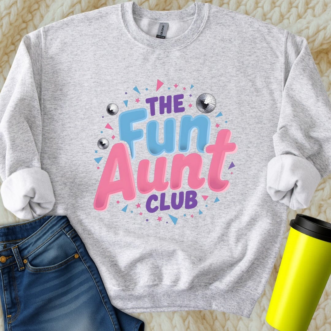 Printify Sweatshirt S / Ash Fun Aunt Club Sweatshirt