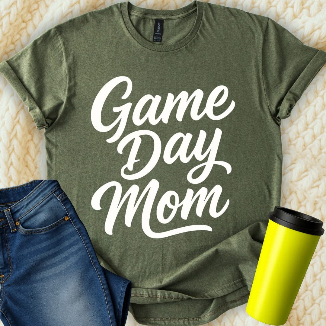 MyDesigns T-Shirt S / Military Green Game Day Mom T-Shirt