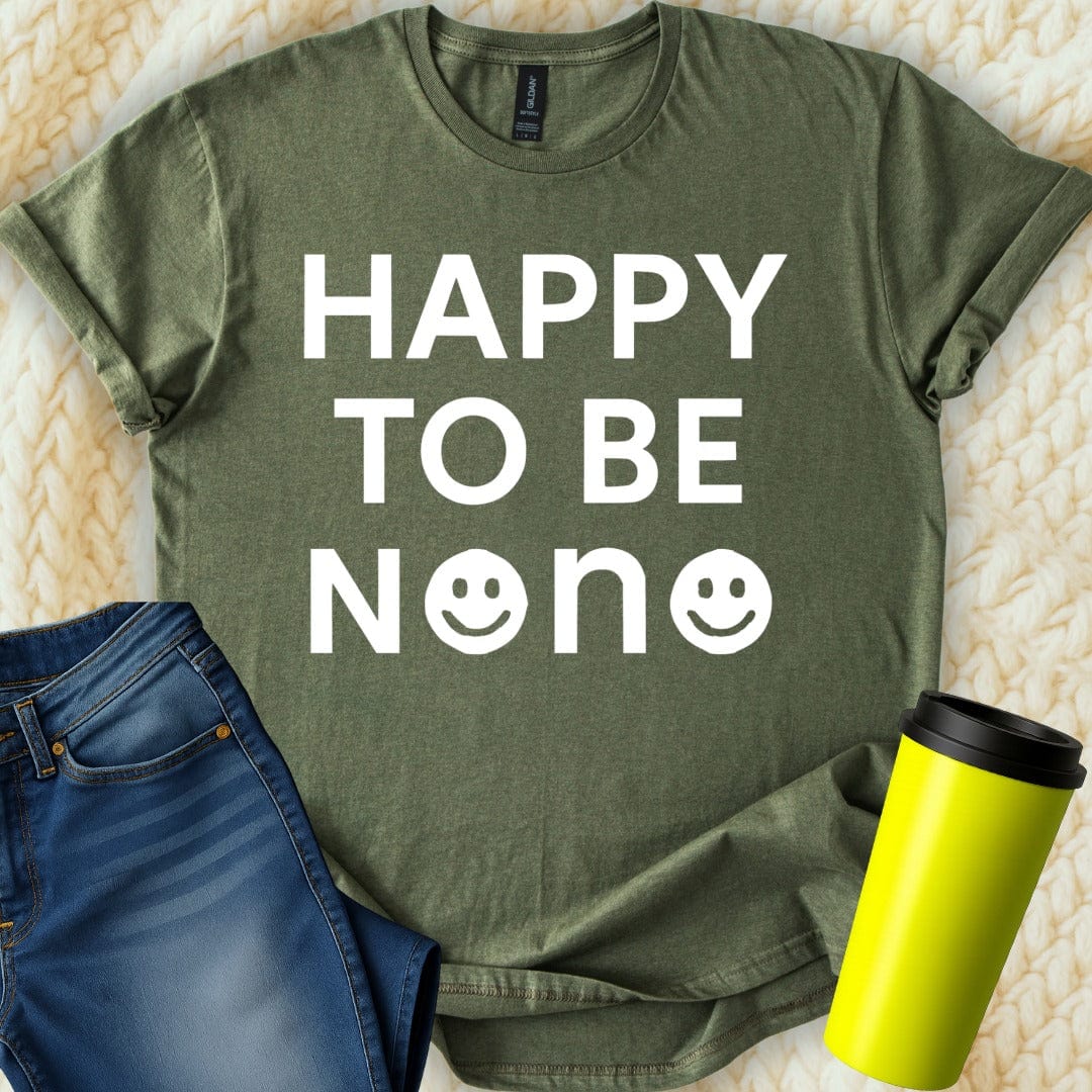MyDesigns Physical Item Happy To Be Nana With Smiley Face Graphic Art T-Shirt