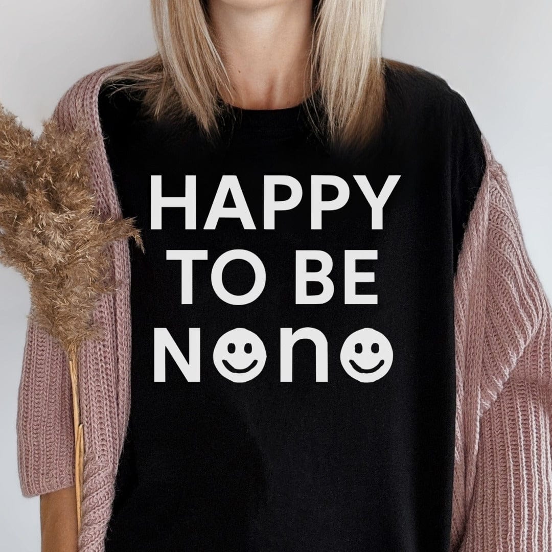 MyDesigns Physical Item Happy To Be Nana With Smiley Face Graphic Art T-Shirt