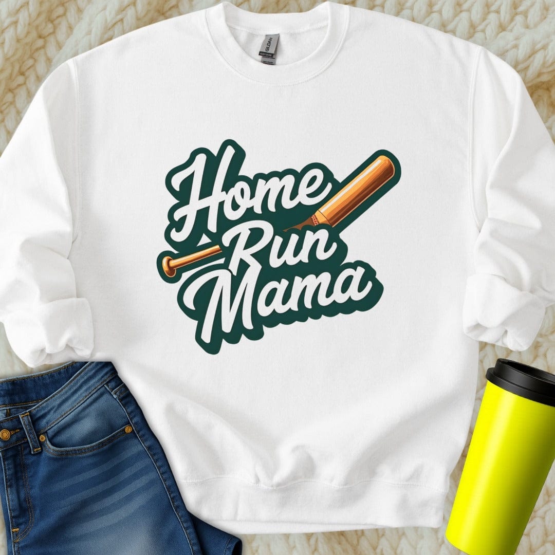 Printify Sweatshirt S / White Home Run Mama Sweatshirt