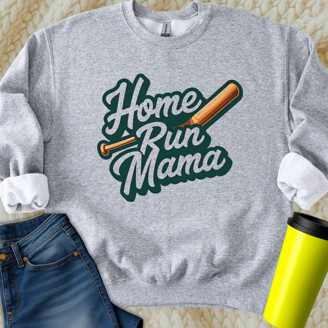 Printify Sweatshirt S / Sport Grey Home Run Mama Sweatshirt