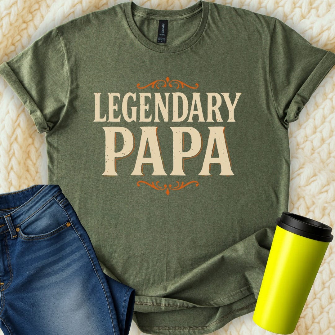 MyDesigns Physical Item Legendary Papa Father's Day Celebration Special Print T-Shirt