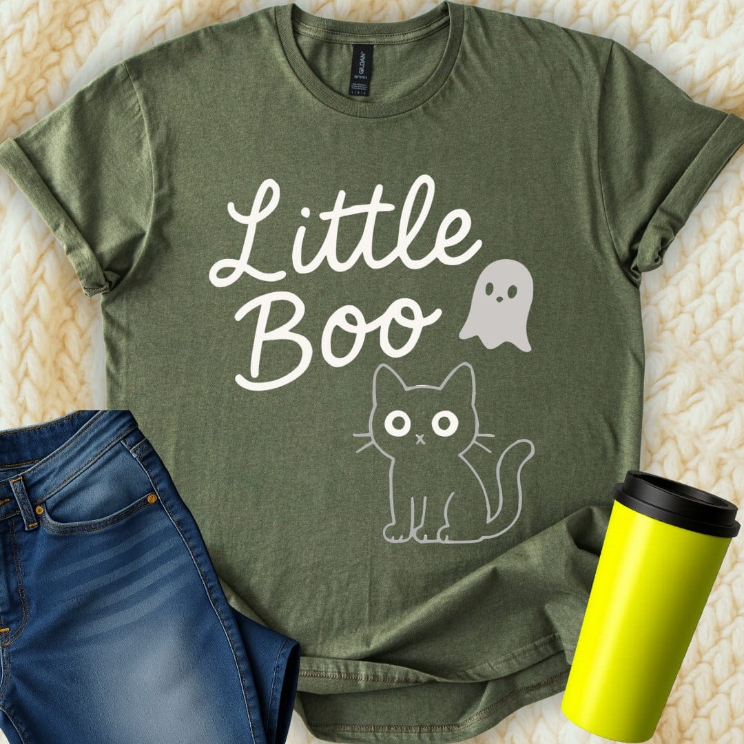 MyDesigns T-Shirt S / Military Green Little Boo Funny Halloween T-Shirt