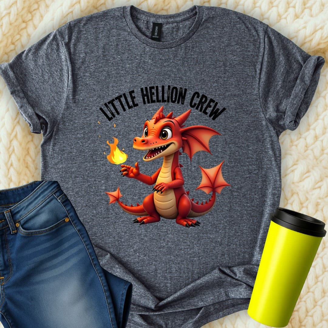 Printify T-Shirt Dark Heather / S Little Hellion Crew T-Shirt