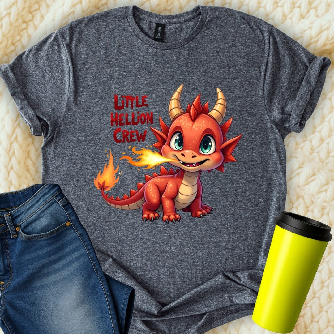 Printify T-Shirt Dark Heather / S Little Hellion Crew T-Shirt