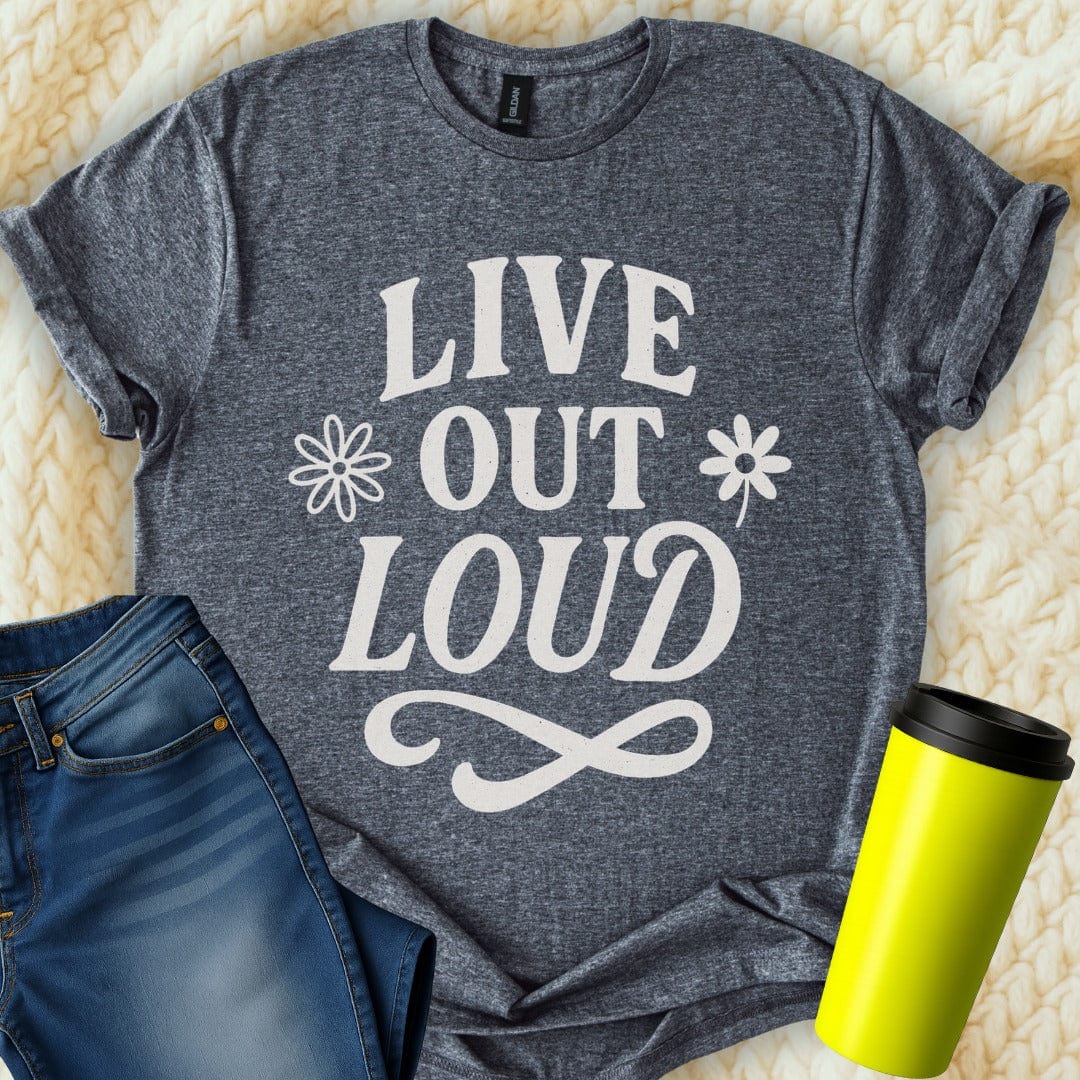The Off Base T-Shirt S / Dark Heather Live Out Loud Stylish Graphic T-Shirt
