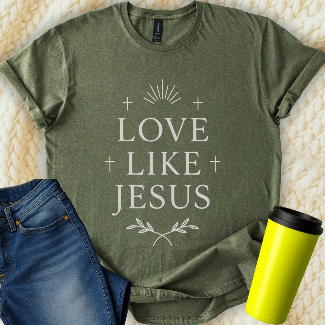 The Off Base T-Shirt S / Military Green Love Like Jesus T-Shirt