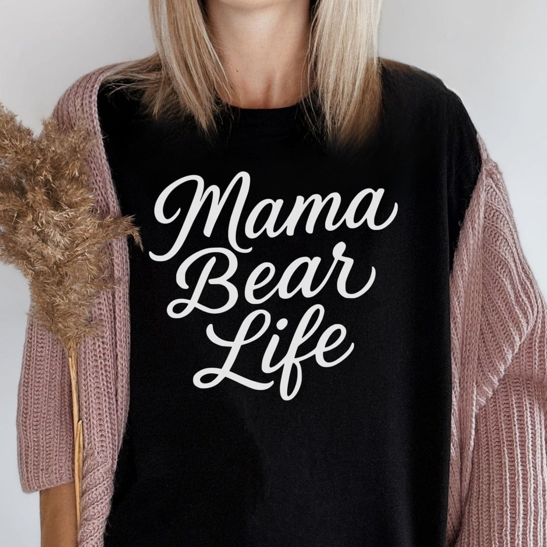 MyDesigns T-Shirt Mama Bear Life in Classic Script Design Motherhood T-Shirt