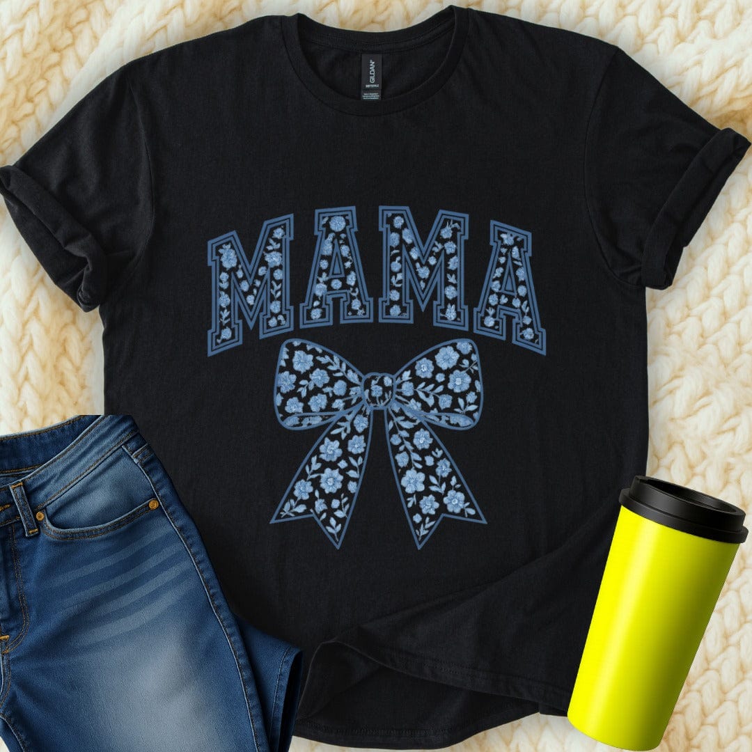 Printify T-Shirt Black / S Mama Bow T-Shirt