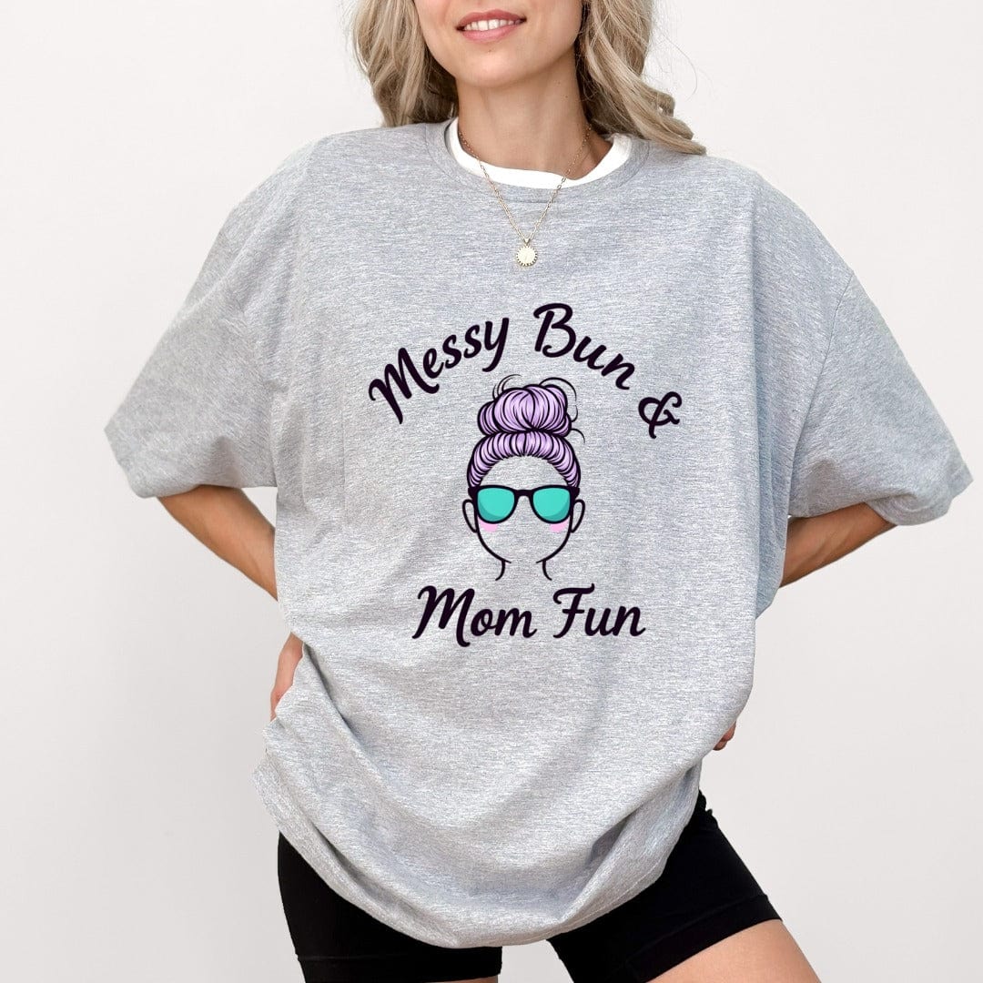 Printify T-Shirt Messy Bun Mom T-Shirt