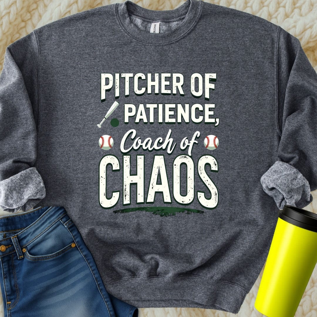 Printify Sweatshirt S / Dark Heather Mom Coach of Chaos Sweatshirt