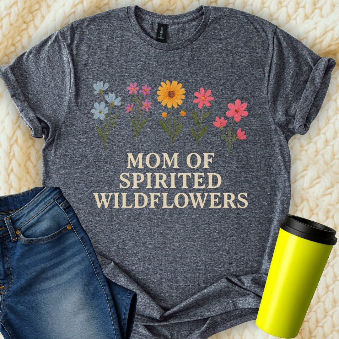 The Off Base T-Shirt S / Dark Heather Mom of Spirited Wildflowers T-Shirt