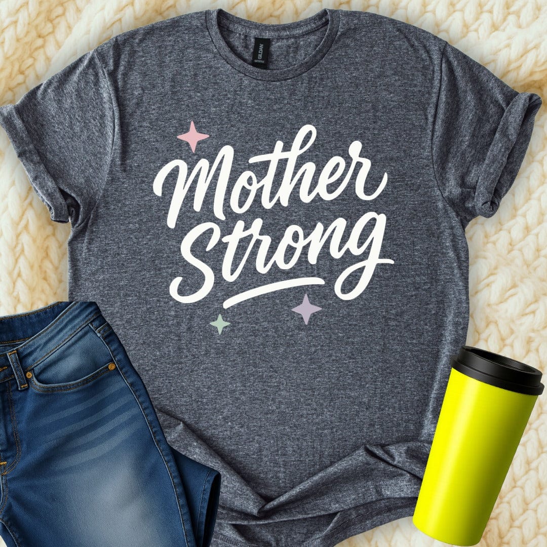 MyDesigns T-Shirt Mother Strong With Stars Typography Design Style T-Shirt