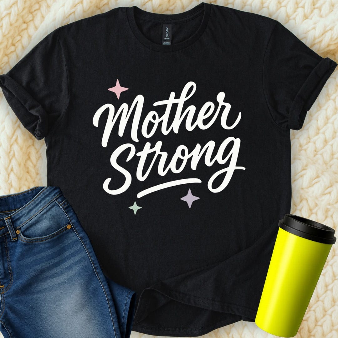 MyDesigns T-Shirt Mother Strong With Stars Typography Design Style T-Shirt