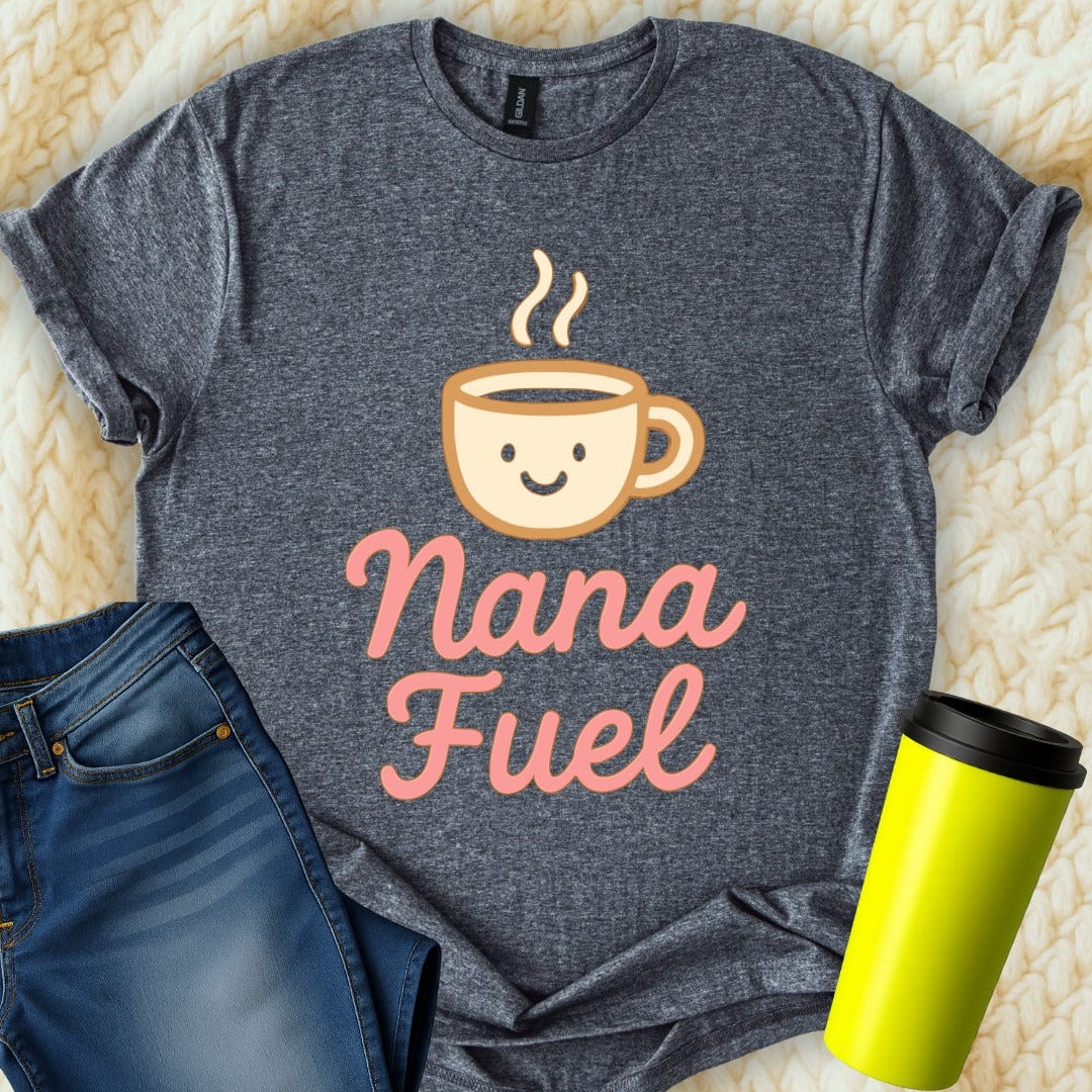 MyDesigns Physical Item Nana Fuel with Cute Coffee Cup Funny Mothers Day T-Shirt