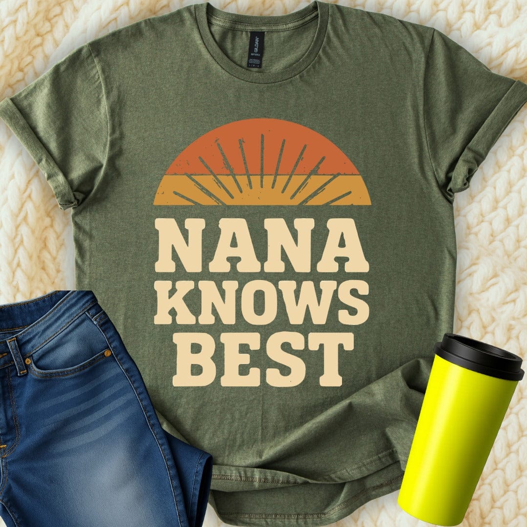 MyDesigns Physical Item Nana Knows Best Awesome Retro Design Vintage T-Shirt