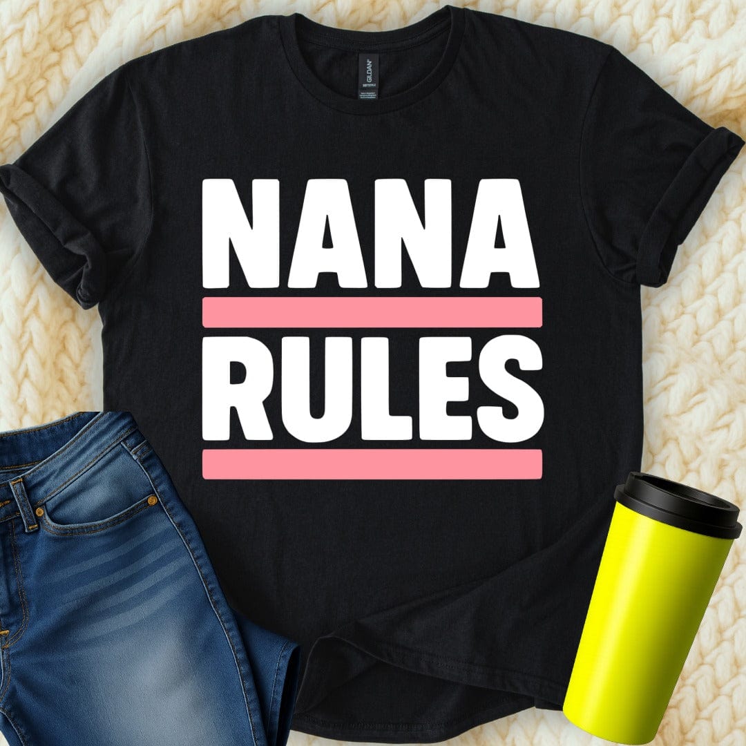 MyDesigns Physical Item Nana Rules Funny Grandmother Gift Grandma Present T-Shirt