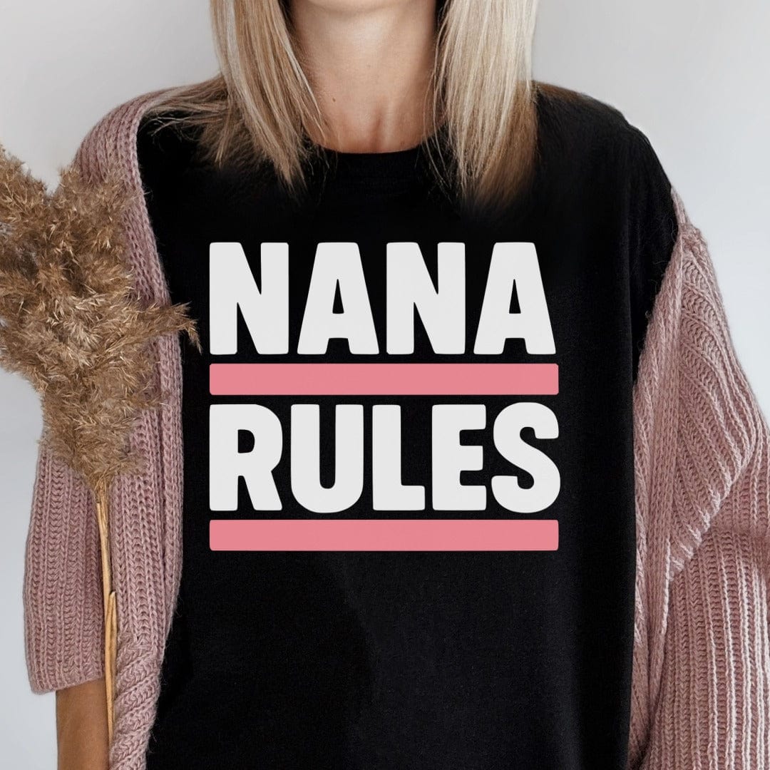 MyDesigns Physical Item Nana Rules Funny Grandmother Gift Grandma Present T-Shirt