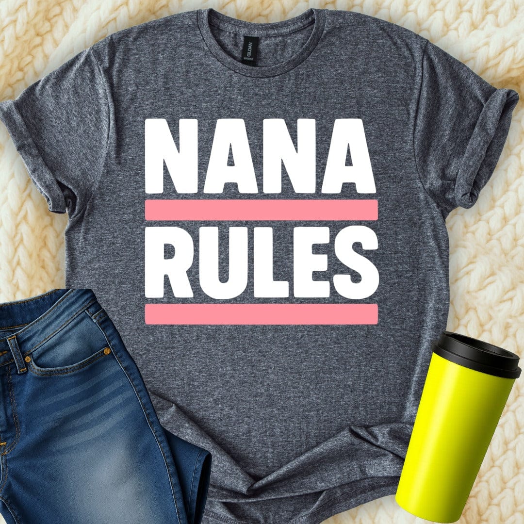 MyDesigns Physical Item Nana Rules Funny Grandmother Gift Grandma Present T-Shirt