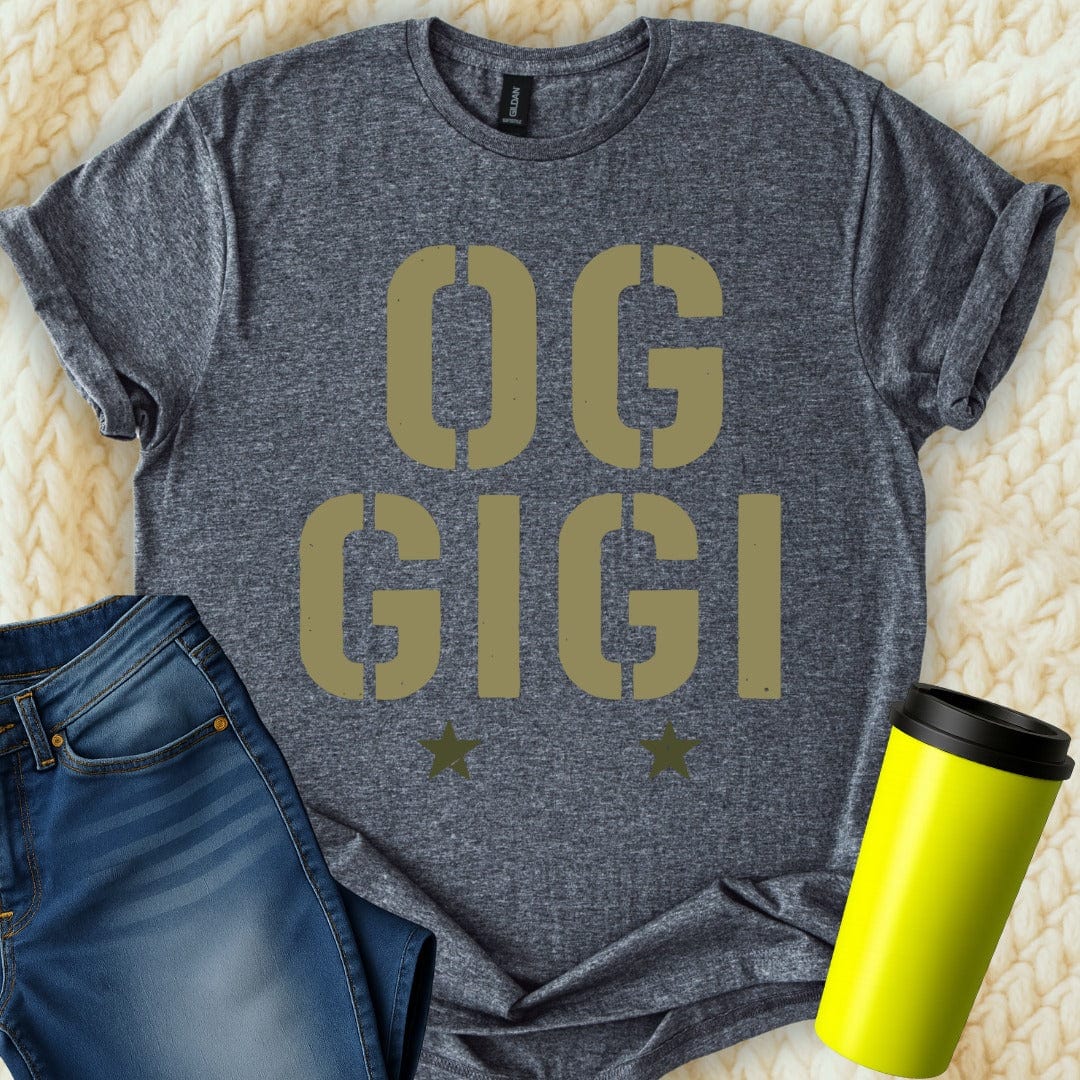 MyDesigns Physical Item OG Gigi With Stars Celebration Statement Design T-Shirt