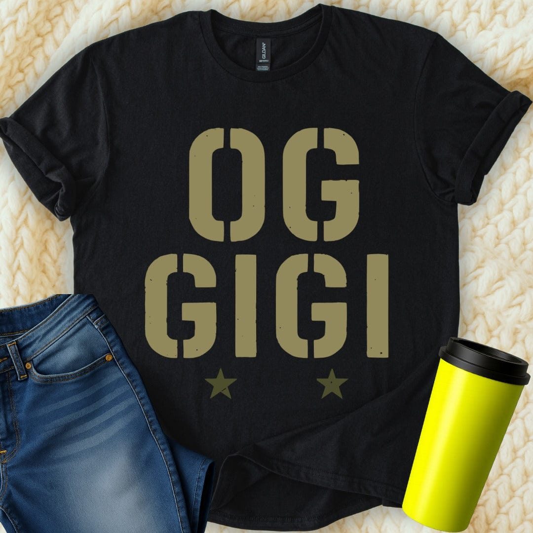 MyDesigns Physical Item OG Gigi With Stars Celebration Statement Design T-Shirt