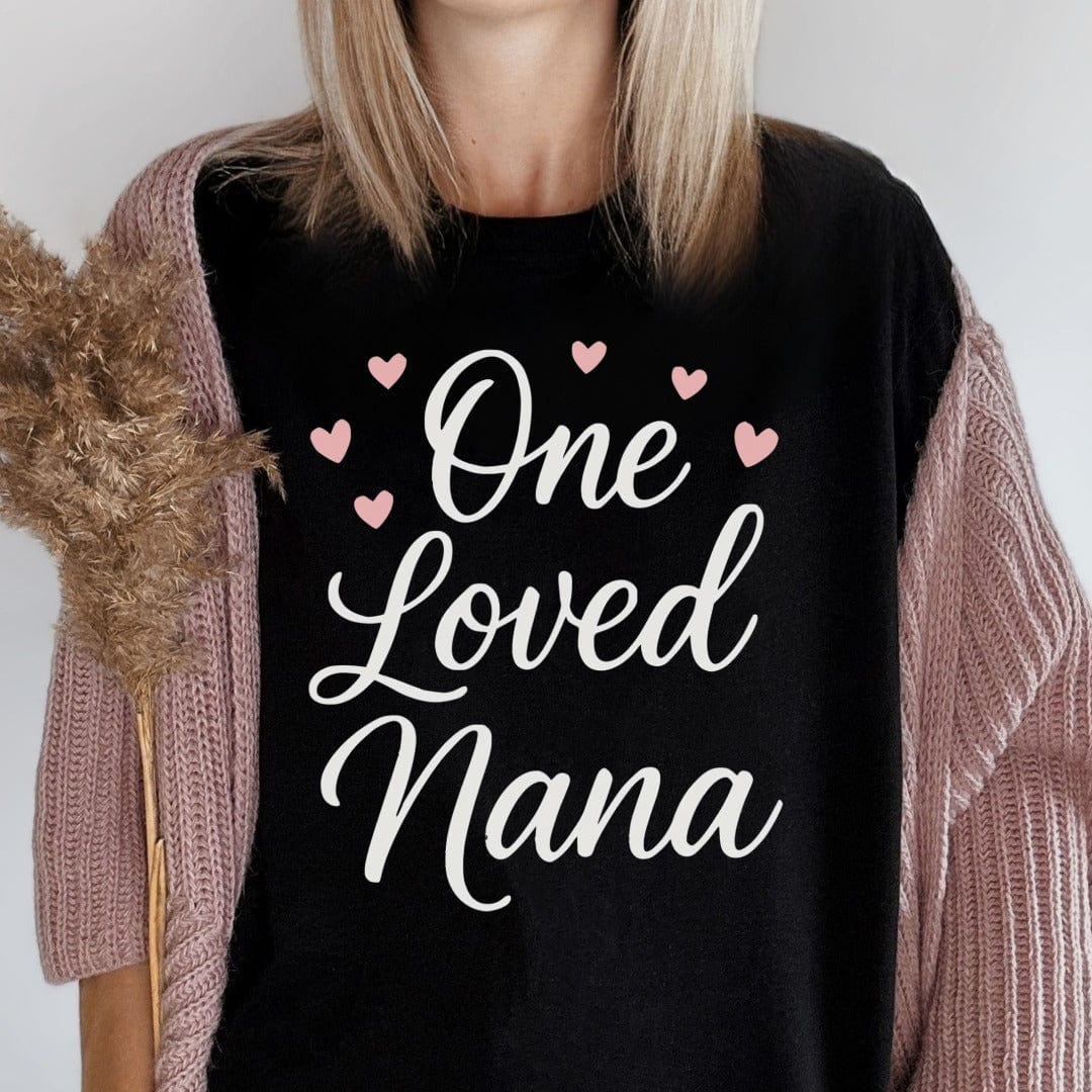 MyDesigns Physical Item One Loved Nana Hearts Family Love Affection T-Shirt
