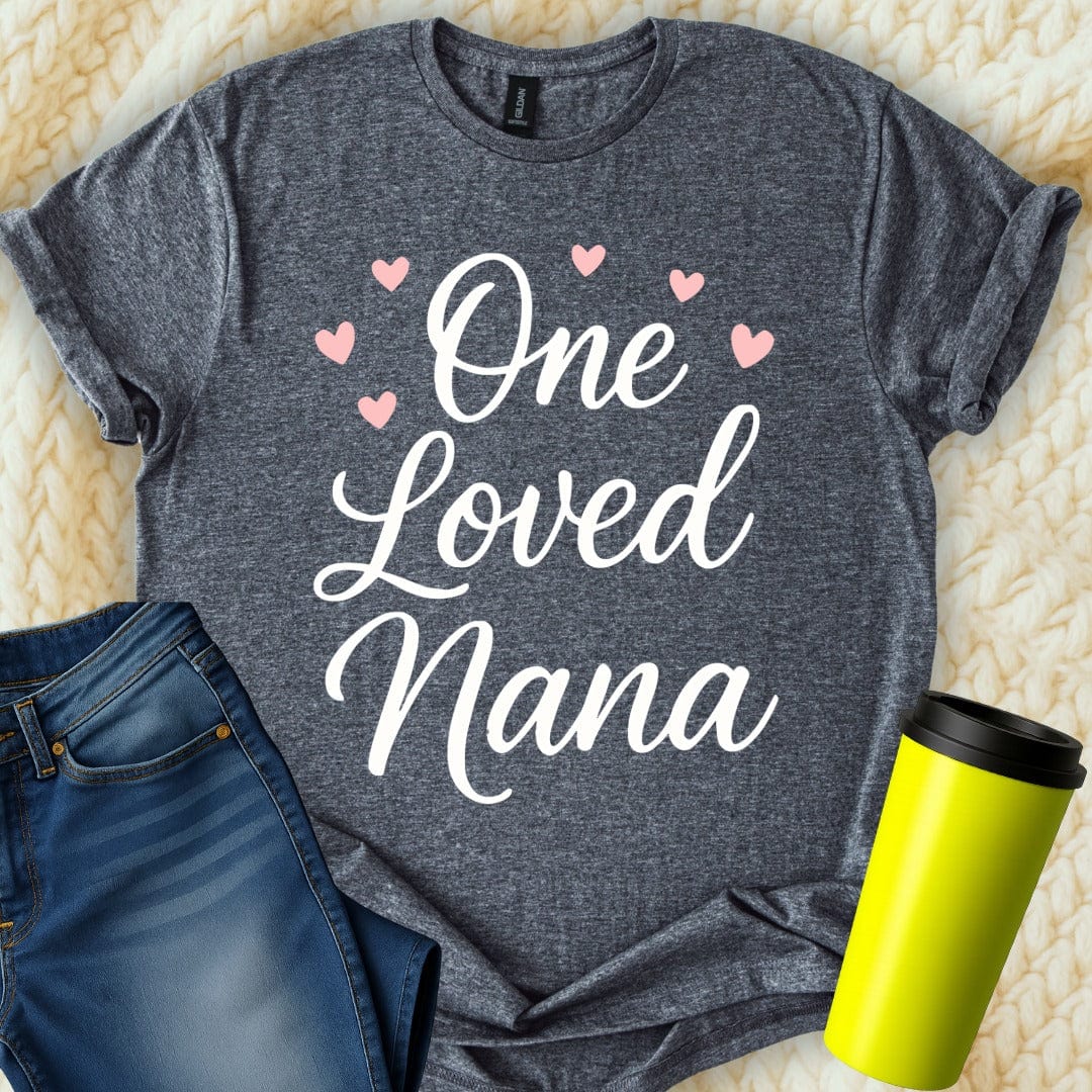 MyDesigns Physical Item One Loved Nana Hearts Family Love Affection T-Shirt