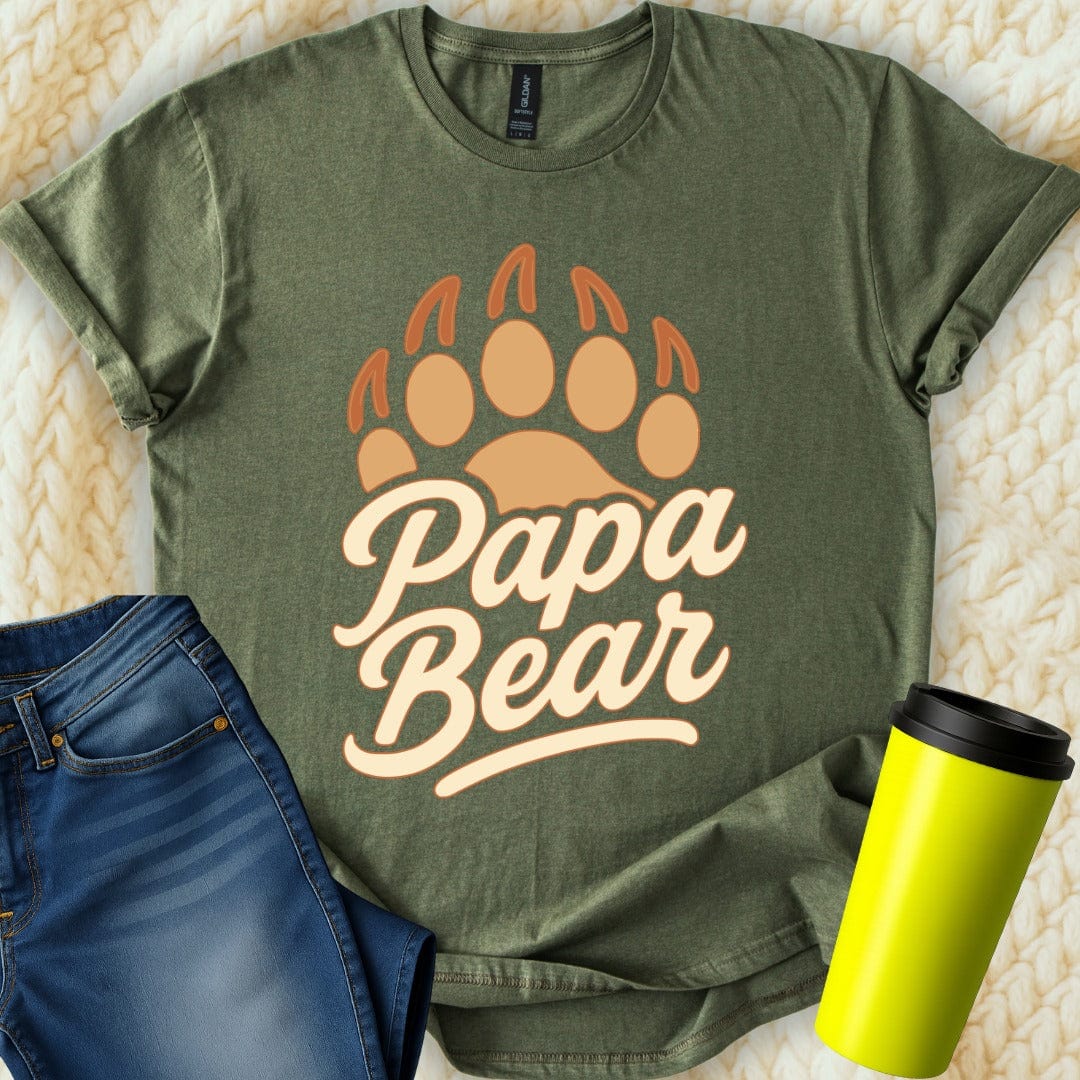 MyDesigns Physical Item Papa Bear Paw Best Dad Ever Father's Day Gift T-Shirt