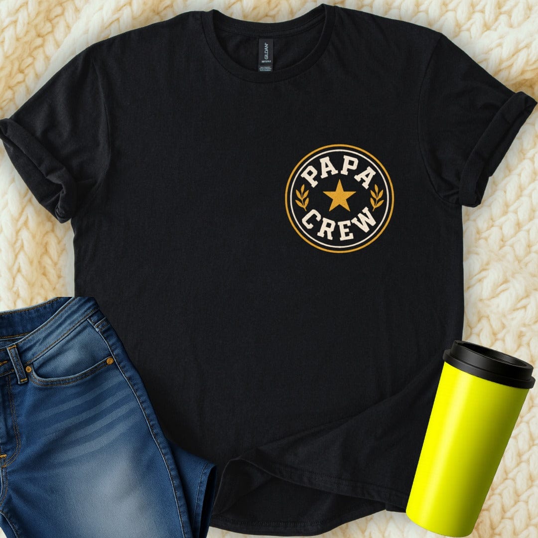 MyDesigns Physical Item Papa Crew Design Star Emblem Graphic Present T-Shirt