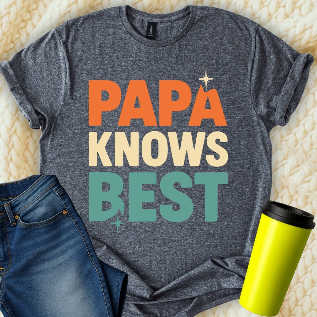 MyDesigns Physical Item Papa Knows Best Colorful Graphic Design Unisex T-Shirt