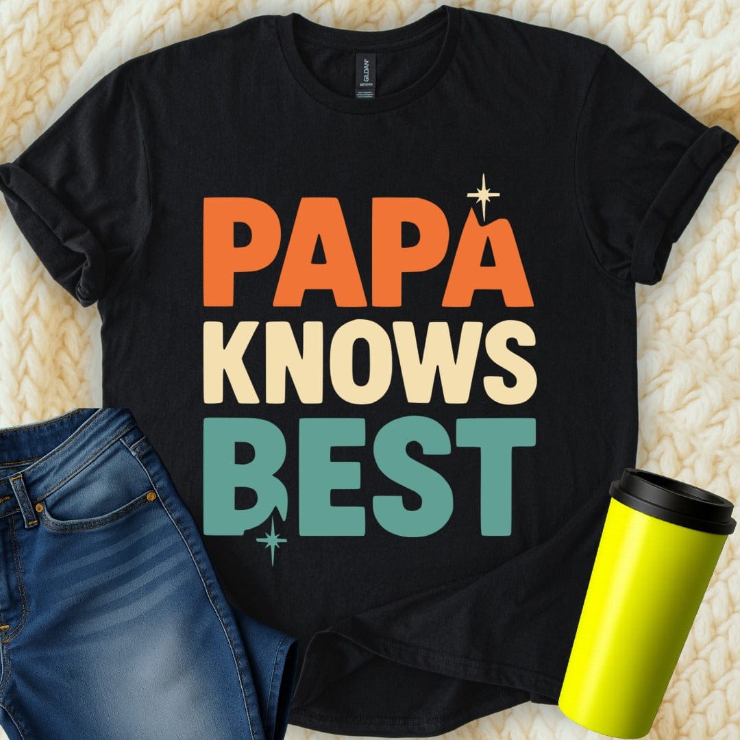 MyDesigns Physical Item Papa Knows Best Colorful Graphic Design Unisex T-Shirt