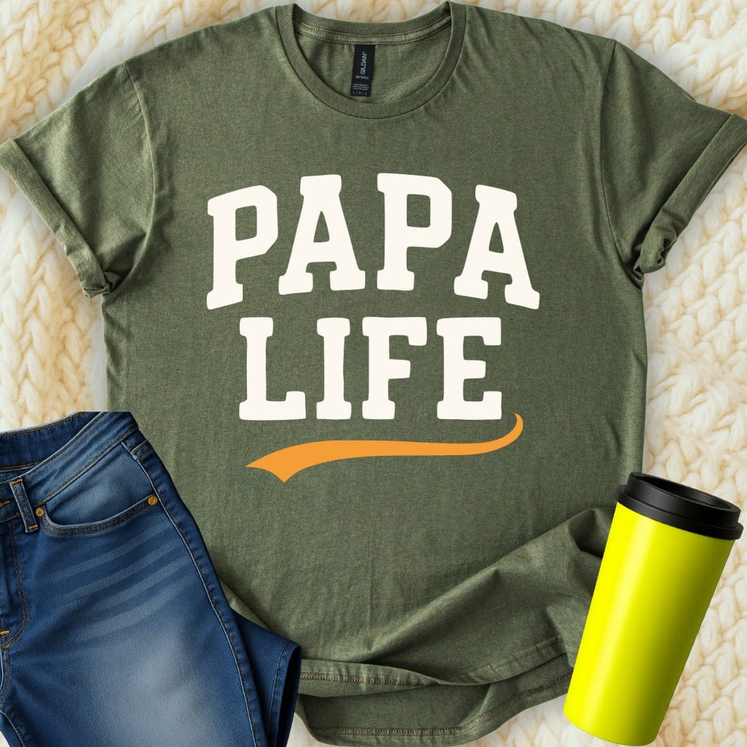 MyDesigns Physical Item Papa Life Design Unique Father Figure Gift Graphic T-Shirt
