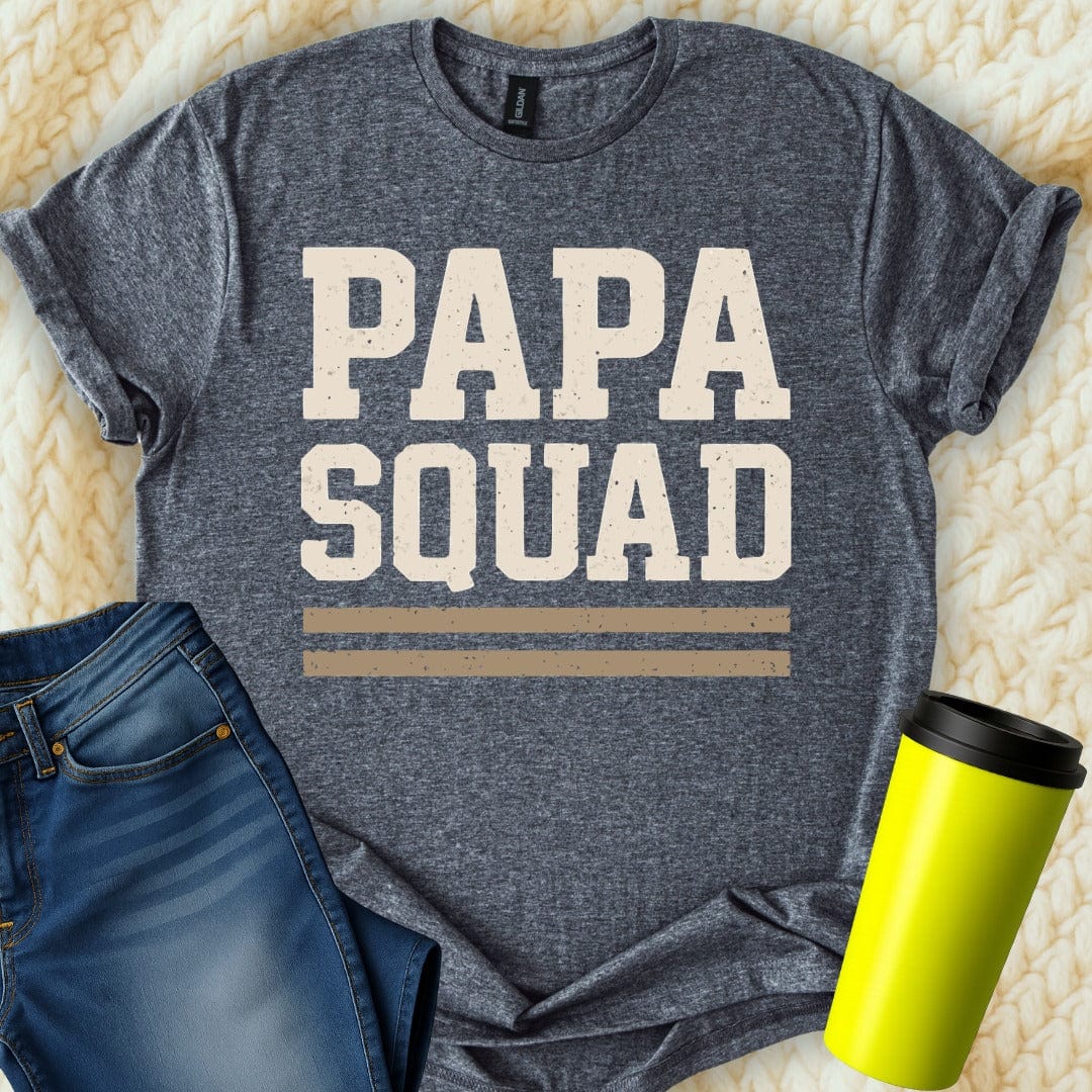 MyDesigns Physical Item Papa Squad Fathers Day Gift For New Dad Idea Funny T-Shirt