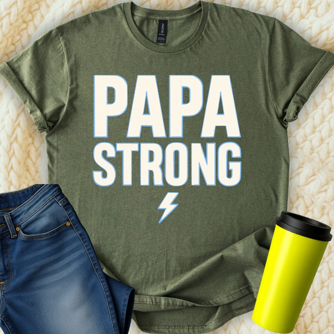 MyDesigns Physical Item Papa Strong A Tribute Superhero Power For Dad T-Shirt