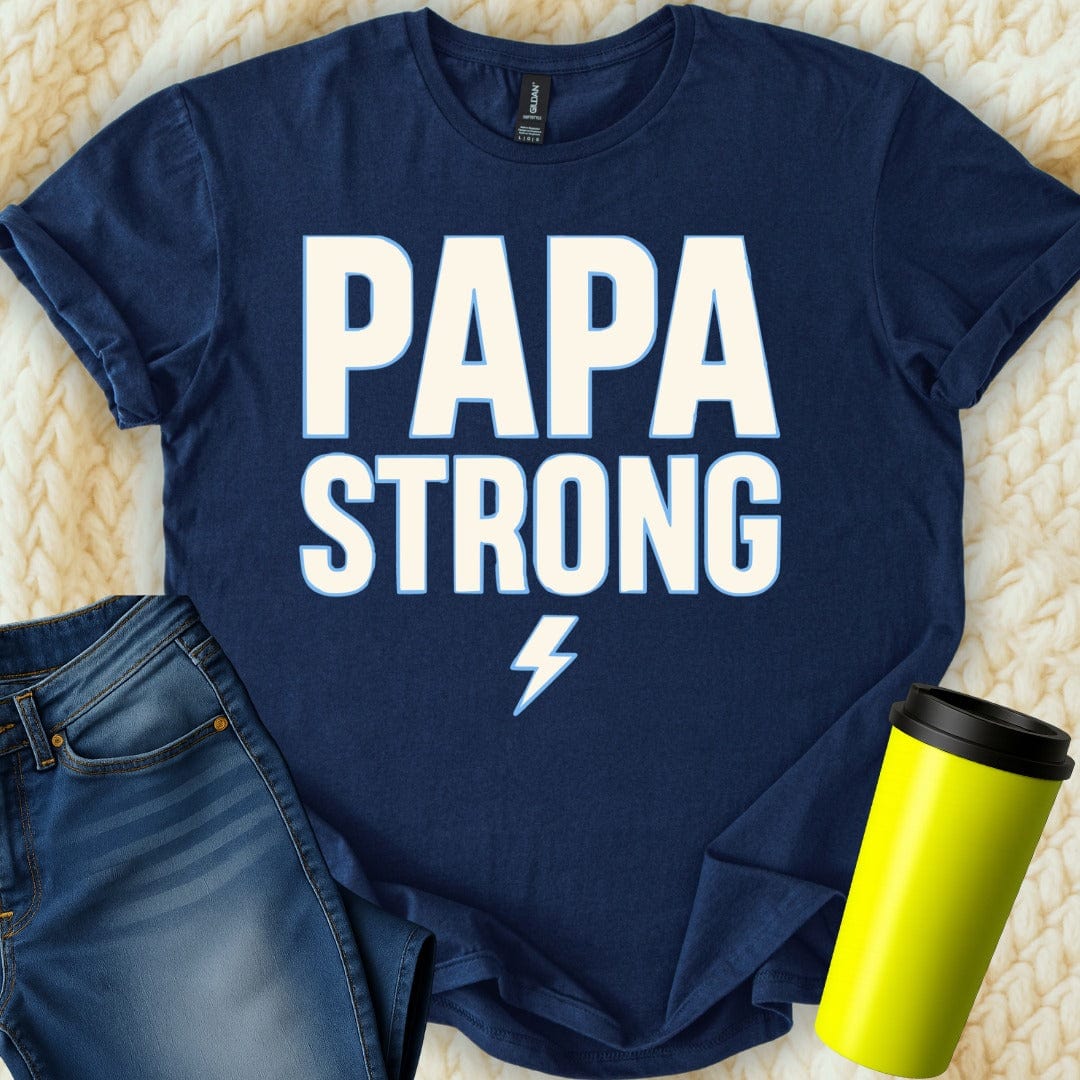 MyDesigns Physical Item Papa Strong A Tribute Superhero Power For Dad T-Shirt