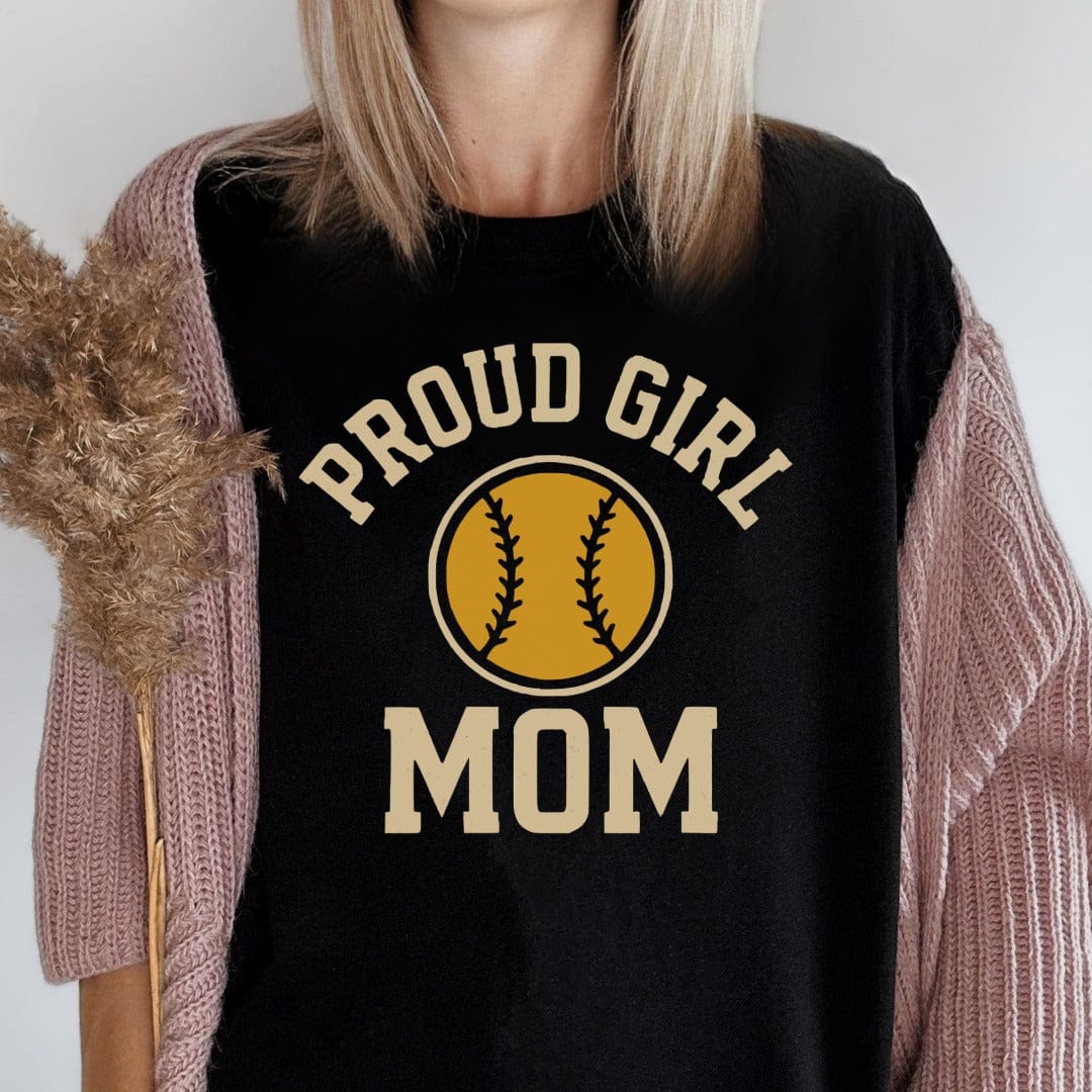 MyDesigns T-Shirt Proud Girl Mom Baseball Game Supporter T-Shirt