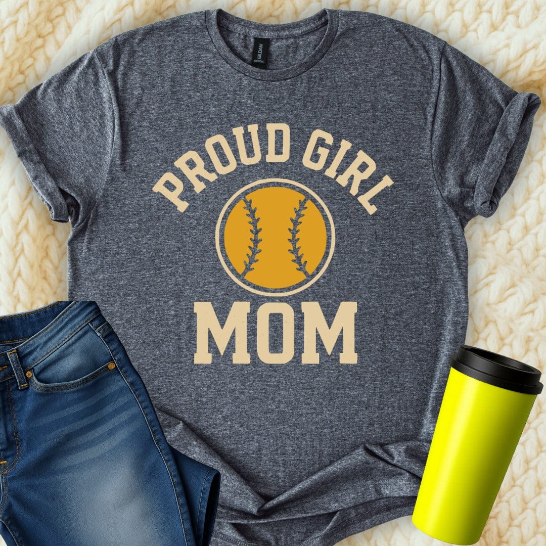 MyDesigns T-Shirt Proud Girl Mom Baseball Game Supporter T-Shirt