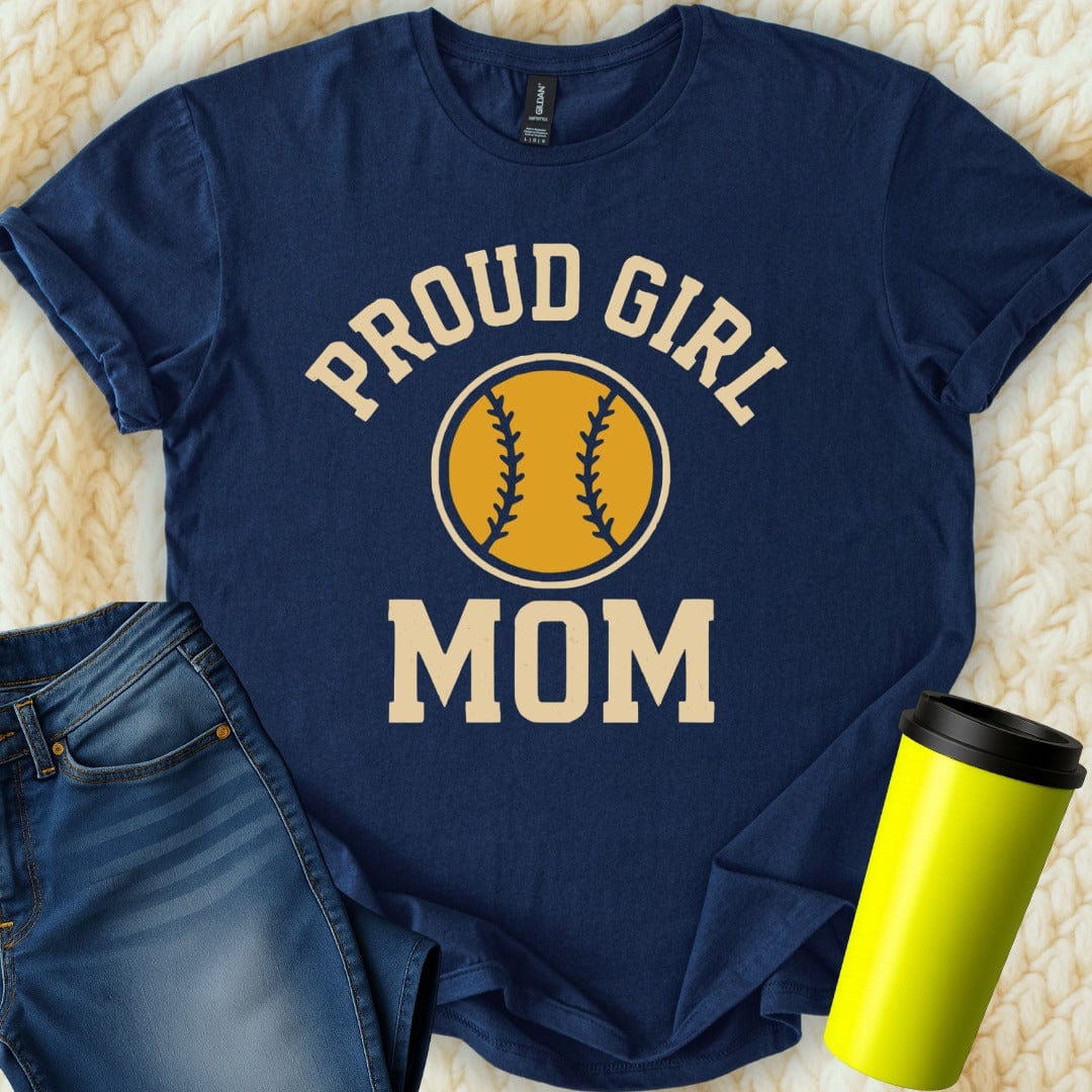 MyDesigns T-Shirt Proud Girl Mom Baseball Game Supporter T-Shirt