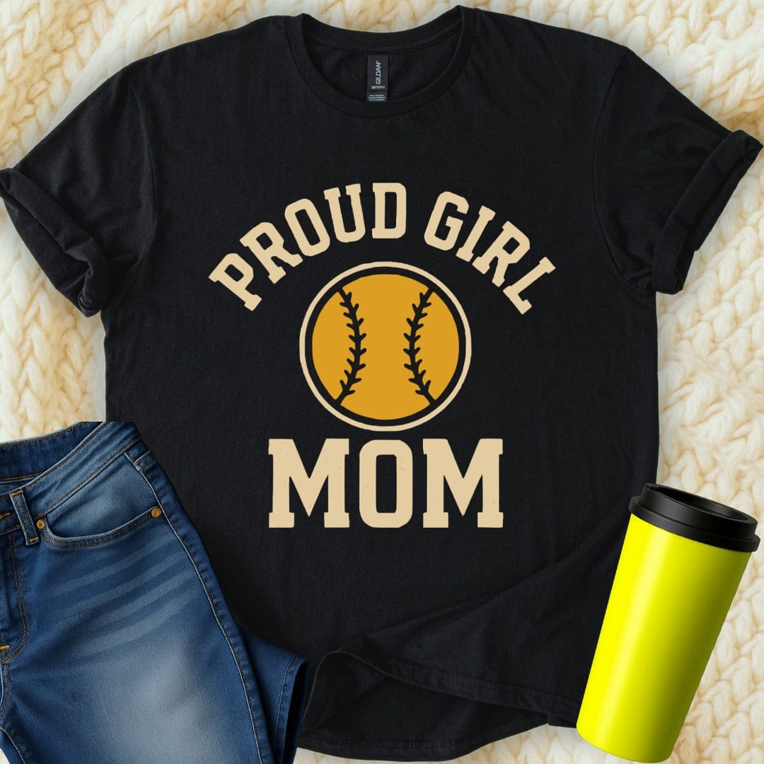 MyDesigns T-Shirt Proud Girl Mom Baseball Game Supporter T-Shirt
