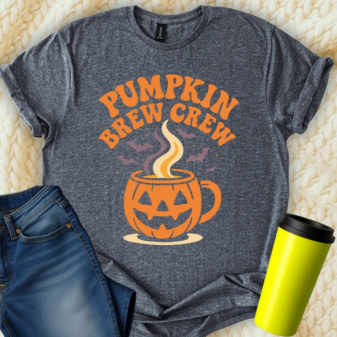 MyDesigns T-Shirt S / Dark Heather Pumpkin Brew Crew T-Shirt