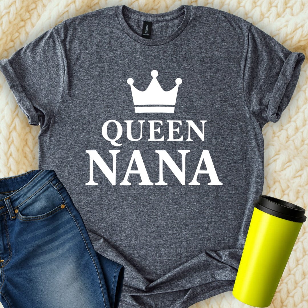 MyDesigns Physical Item Queen Nana with Crown Graphic Awesome Mothers T-Shirt