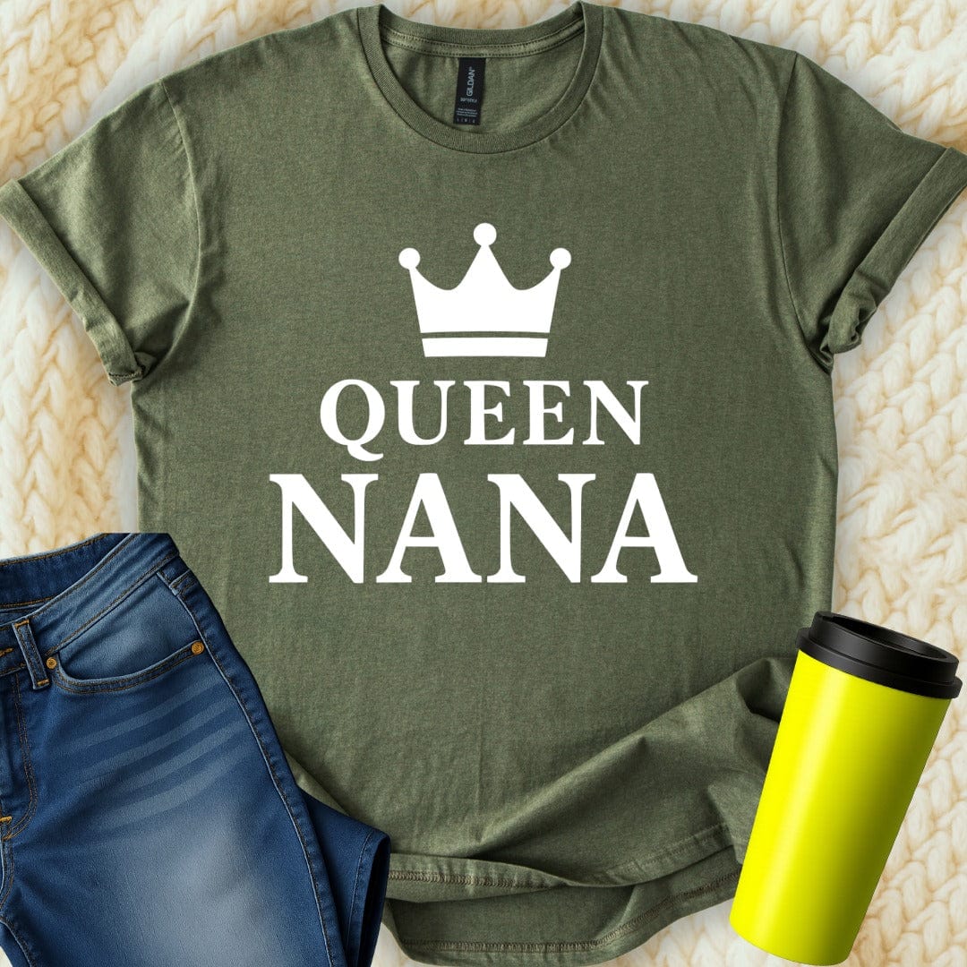 MyDesigns Physical Item Queen Nana with Crown Graphic Awesome Mothers T-Shirt