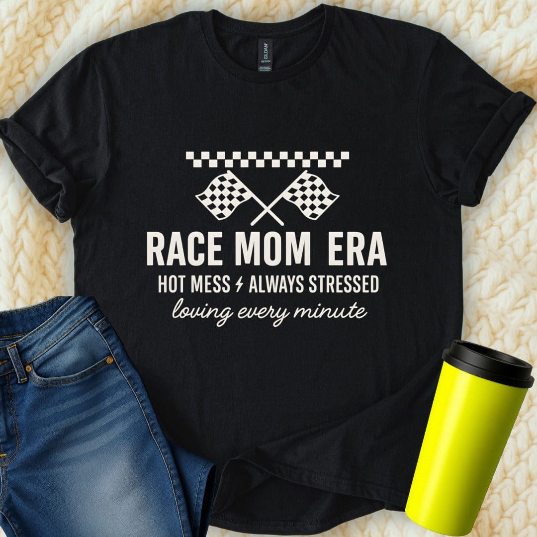 Printify T-Shirt Black / S Race Mom Era T-Shirt