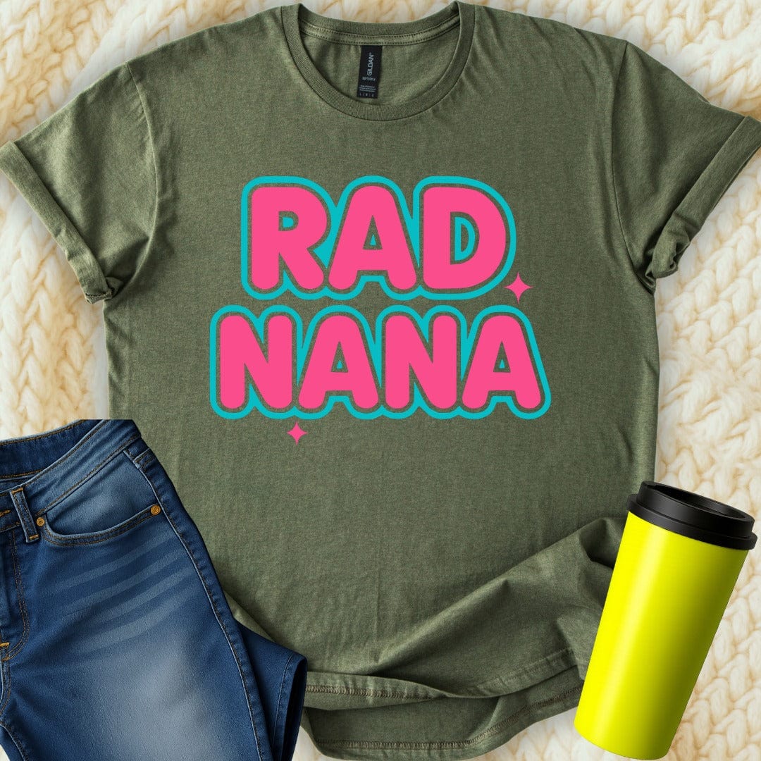 MyDesigns Physical Item Rad Nana Graphic Design for Cool Grandmothers T-Shirt