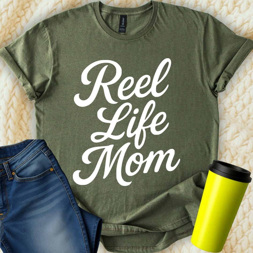 MyDesigns T-Shirt S / Military Green Reel Life Mom T-Shirt